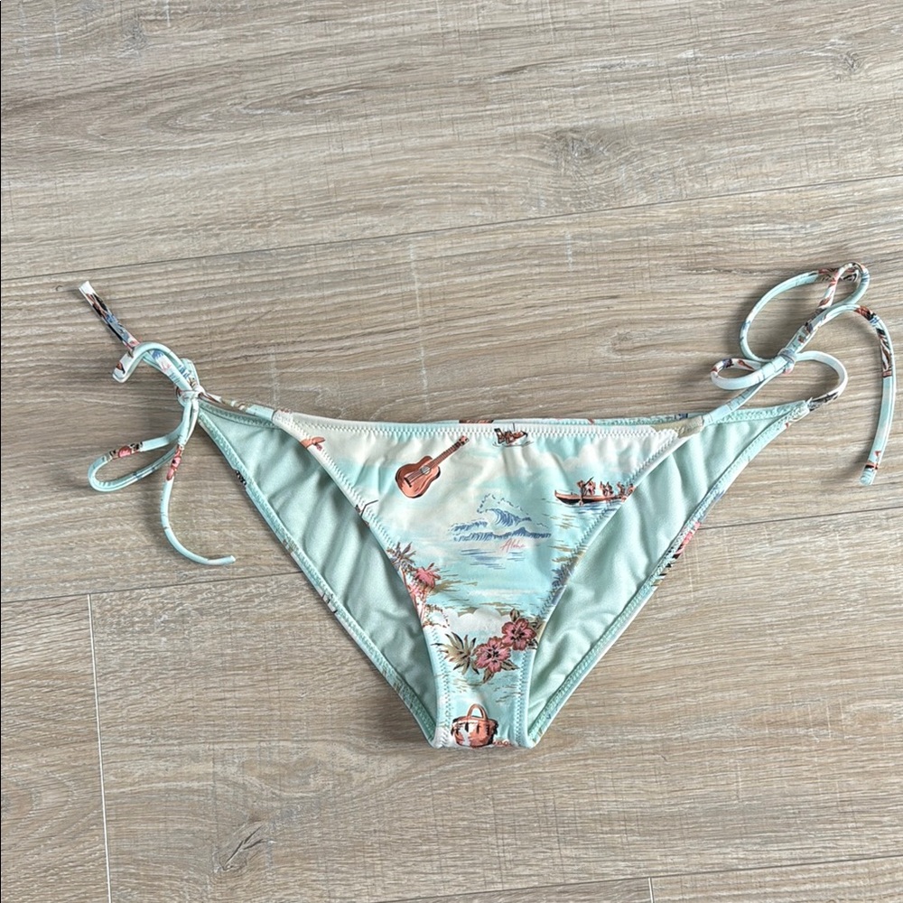 Billabong Hula for Mula Blue and Cream Side-Tie Bikini